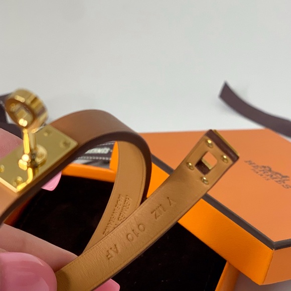 Hermes Mini Kelly Double Tour Bracelet Swift Gold GHW T1 - Picture 11 of 11